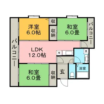 カームヒルズ板付 402号室