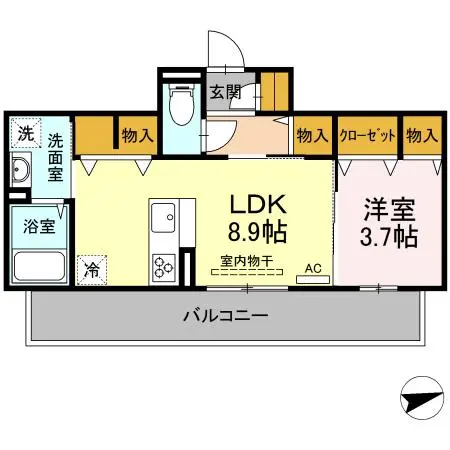 ソレール ヴィラ Ⅱ D棟 302 号室